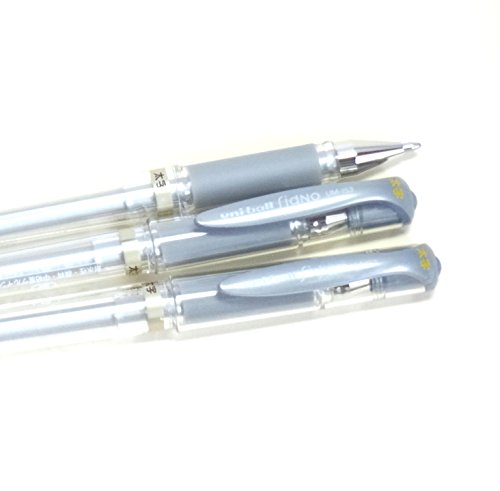 Bolígrafos Uni-Ball Signo Gel Broad Point Plateado x3 miniatura 4
