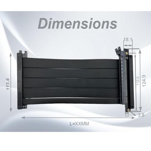 Kabel Riser PCIe 4.0, Karta Graficzna Dual Reverse PCIE4.0 X16, Niezależny, Segmentowy, Elastyczny, Ekranowany Kabel Przedłużający o Dużej Szybkości, do RTX3060ti, RTX3060,