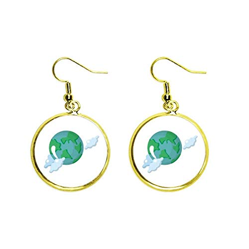Pendientes de la tierra y el universo con acabado dorado premium y caída elegante para mujer