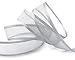 Produktbild finemark 3 m x 25 mm Chiffonband mit Satin Kante GRAU Silber (05) Chiffon Dekoband Schleifenband Geschenkband Halbtransparent Glänzend ohne Draht Organza