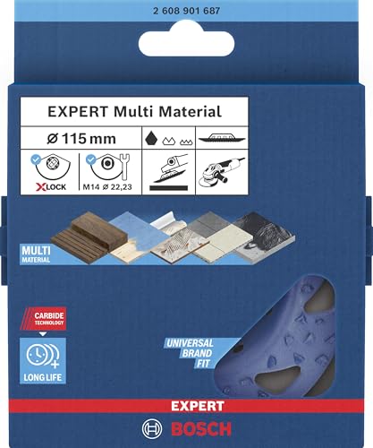 Bosch 1x EXPERT Multi Material Carbide-Topfscheibegrob (für Farbe auf Holz, Ø 115 mm, grob, Professional Zubehör Kleiner Winkelschleifer)