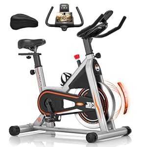 DMASUN Exercise Bike Gym Workout, PLUS Magnetic Stationary Bike with Heavier Flywheel, Silent Fitness Bike 100% Adjustable Resistance, Comfortable Seat, Indoor Cycling Bike for Home Training Cardio