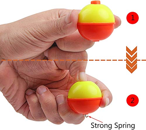 image for AGOOL Fishing Bobbers Set Snap Hard ABS Orange and Yellow Fishing Floa