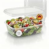 LogiPack GeRo Premium Feinkostbecher mit Deckel (eckig, 250 Stück) – Salatbecher, Snackschale & Verpackungsbecher aus Polypropylen – Ideal für Gastronomie & Take-Away – Made in EU (125ml)