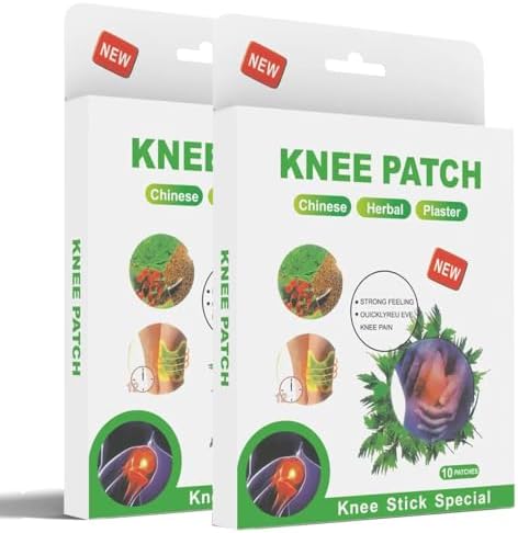 Herbal Knee Pain Relief Patch – Chinese Herbal Plaster for Joint & Muscle Pain, Quick Relief Heating Pad, Natural Pain Reliever for Knee, Arthritis, Back & Body Pain – Pack of 20 (Pack of 20)