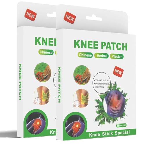 Herbal Knee Pain Relief Patch – Chinese Herbal Plaster for Joint & Muscle Pain, Quick Relief Heating Pad, Natural Pain Reliever for Knee, Arthritis, Back & Body Pain – Pack of 20 (Pack of 20)