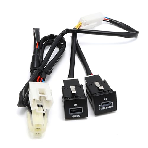 USB Ladesteckdose Schnellladegerät QC3.0 PD Type-C USB Adapter Ladegerät Buchse Steckdose Kompatibel mit Golf 6 Golf 5 Scirocco Jetta MK4 IV EOS Facelift