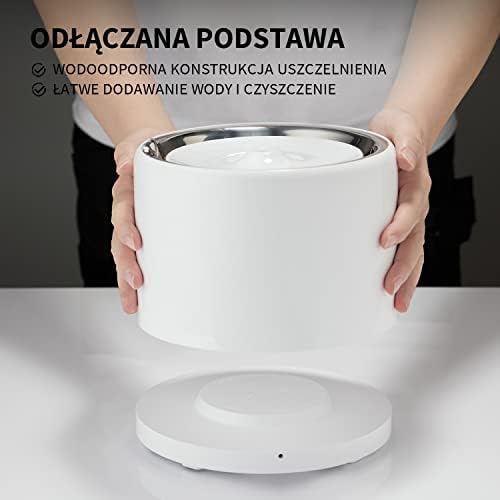 PETKIT Bezprzewodowy Dozownik Wody, Automatyczna, Inteligentna Fontanna do Picia dla Kotów i Psów, Wykończenie ze Stali Nierdzewnej, Która nie Ułatwia Rozwoju Bakteriom