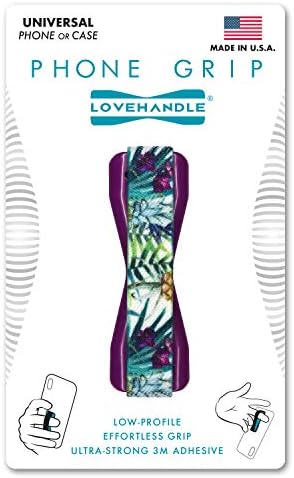 LoveHandle Universal Grip for Smartphone and Mini Tablet, Island Day Dream Design Elastic Strap with Purple Base