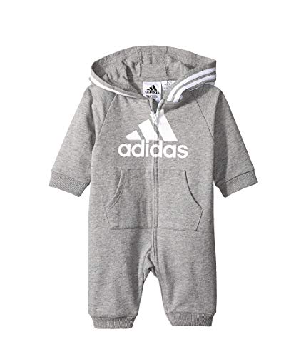Image of adidas baby-girls Infant Girls' and Baby Boys' Long Sleeve Hooded Coverall