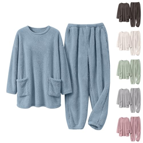 Warm Pajamas for Women Set Winter Fleece Fuzzy Thermal Cotton Cozy Pj Sets - image 4