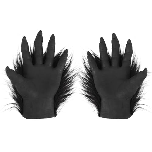 Guantes de látex negro de mono OhMill Gorilla para disfraz de pata de animal 2