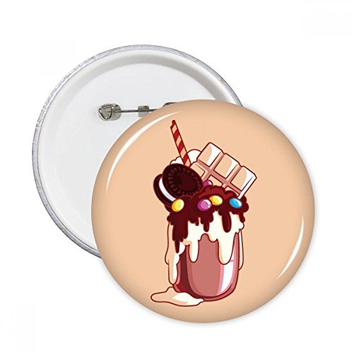 Biscuits au Chocolat Pins Décoration Vêtements Grand Badge Rond Enfant Adulte 5pcs