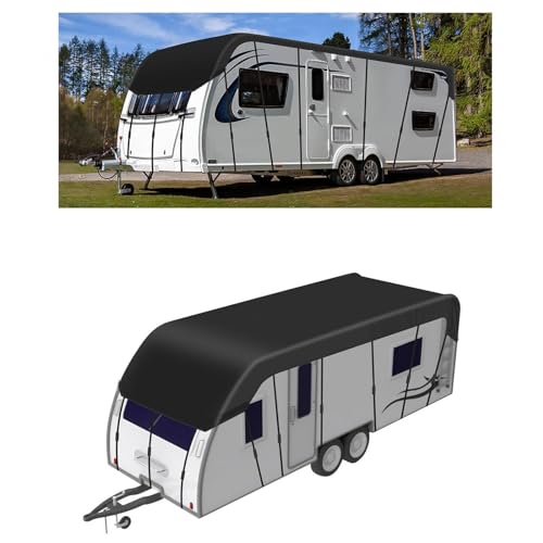 HFKJway Rv Covers 210D Oxford Cloth Rv Covers Wind, Rain and Snow Proof Utility Trailer Covers Camper Cover,8.5m×3m