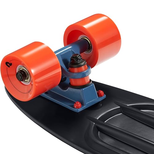 Retrospec Quip Mini Cruiser Skateboard 22.5" Classic Retro Plastic Cruiser Complete Skateboard with ABEC 7 Bearings and PU Wheels Compact Board w/Grippy, Molded Waffle Deck by Retrospec - Image 6