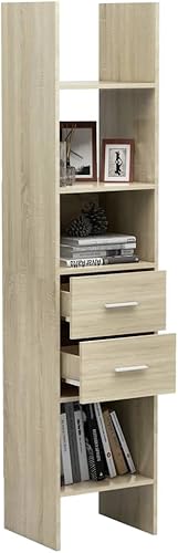 Miniatura 8 de BIGBARLEY Armario de almacenamiento de baño, armario de cocina, armario de almacenamiento de entrada de madera, gabinete de libros Sonoma Oak 15.7 x