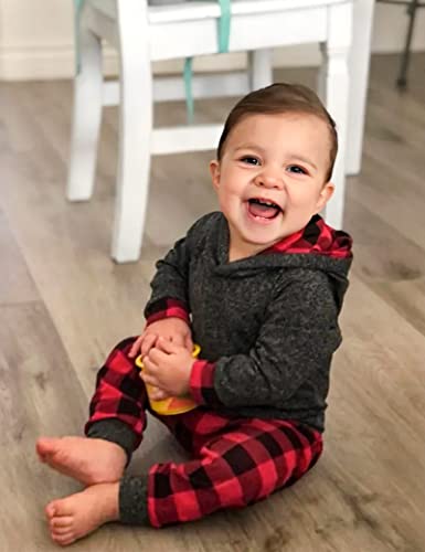 Fommy Baby Boy Clothes 3-6 Months Boy Clothes Plaid Letter Print Long Sleeve Hoodies + Long Pants 2Pcs Baby Boy Stuff Gifts Outfits Set #TOP7
