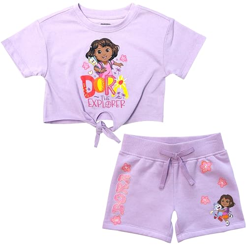 Dora the Explorer Girls 2-Piece Tie Front T-Shirt & Shorts Set |Toddler