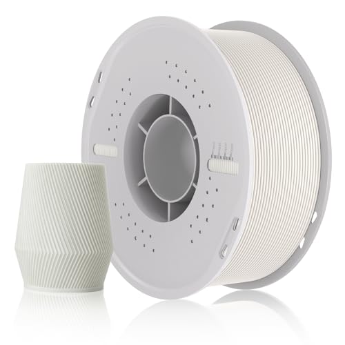 PLA Matte 3D Drucker Filament 1.75mm Maßgenauigkeit+/-0.03mm, Hohe Geschwindigkeit & Einfaches Drucken Filament Compatible with Bambu Lab All 3D Printers,für Modelle-1kg Spule(2.2lbs)-Elfenbein Weiß