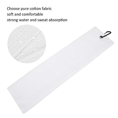 Toalha de golfe, toalha de golfe de secagem rápida Bola de golfe para prática de golfe(Branco)