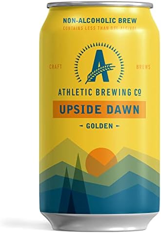 Athletic Brewing Company Craft Non-Alcoholic Beer - 6 Pack x 12 Fl Oz Cans - Upside Dawn Craft Golden - Low-Calorie, Award Winning - Subtle Aromas with Floral and Earthy Notes