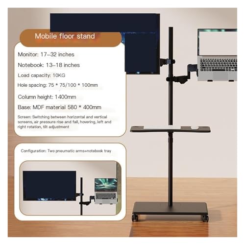 Support de moniteur à hauteur réglable avec bras articulé pneumatique fluide - 2