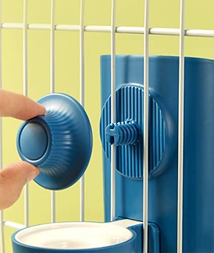 Large Rabbit Water Bottle, 20oz Hanging Automatic Water Dispenser by Gravity Flow for Bunny Chinchilla Guinea Pig Ferrets (Blue)