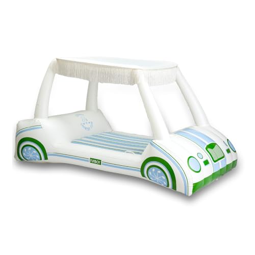FUNBOY Country Club Golf Cart Pool Float, Two Cup Holders, Removable Fringe Shade, Float for Summer Pool Party and Entertainment