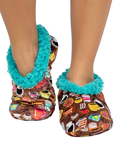 Lazy One Fuzzy Feet Slippers For Women, Cute Fleece-Lined House Slippers, Coffee, Latte Sleep, Donut, Non-Skid #TOP2