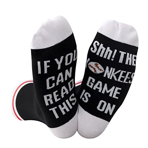 GJTIM - Baseball Crew Socks For Men Baseball Birthday Gift Baseball Socks (Y Black)
