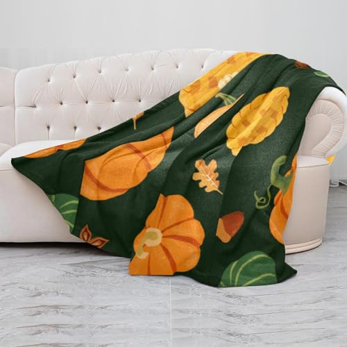 Couverture polaire microfibre légère citrouilles plaid chaud lit et canapé