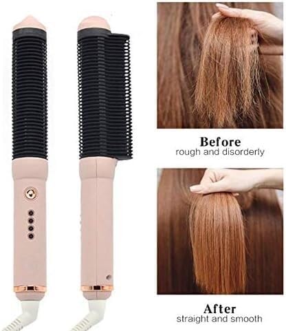 Plancha para el cabello eléctrica WJREGG, cepillo alisador profesional, peine caliente para alisado y rizado, calentamiento rápido miniatura 5