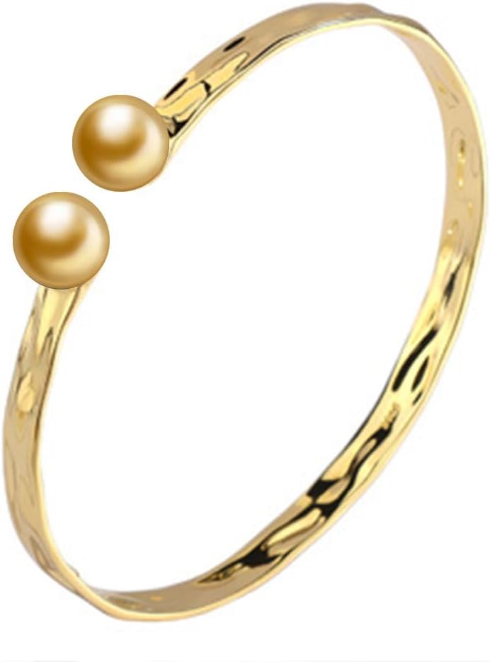 Wife Jewelry Gifts - Genuine South Sea Golden Pearl Jewelry Bracelet for Women, Birthday Jewelry for Girlfriend, Valentine's Day for Wife, Mother's Day for Mom Grandma, Gifts for Her NO33704