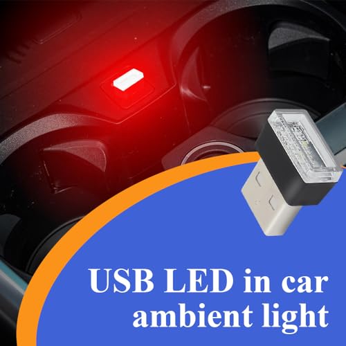 Lámpara LED USB para Interior de Auto 4 piezas Rojo miniatura 6