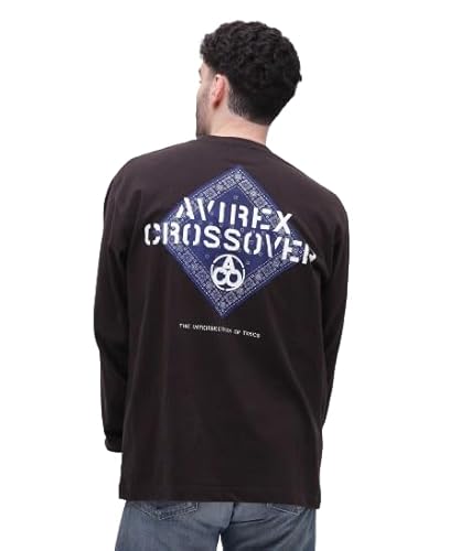 [Avirex] [�A���B���b�N�X] CROSSOVER BANDANA PATCH LONGSLEEVE T-SHIRT �o���_�i �p�b�` ���� T�V���c �����Y M 010 �u���b�N 783-4230023