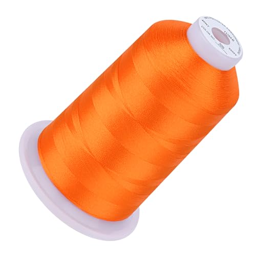 Image of Simthread Embroidery Machine Thread 5000M 40WT Polyester, Tangerine 209 | 5000M 40WT polyester thread feeds smoothly for home or commercial embroidery projects.