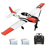 VOLANTEXRC Remote Control Airplane 2.4Ghz 4CH with Aileron T28 Trojan Parkflyer RC Aircraft Plane Ready to Fly with Xpilot Stabilization System, One-Key Aerobatic Perfect for Beginner (761-9 RTF)