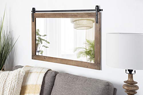 image for Kate and Laurel Cates Farmhouse Horizontal Wood Framed Wall Mirror, 40