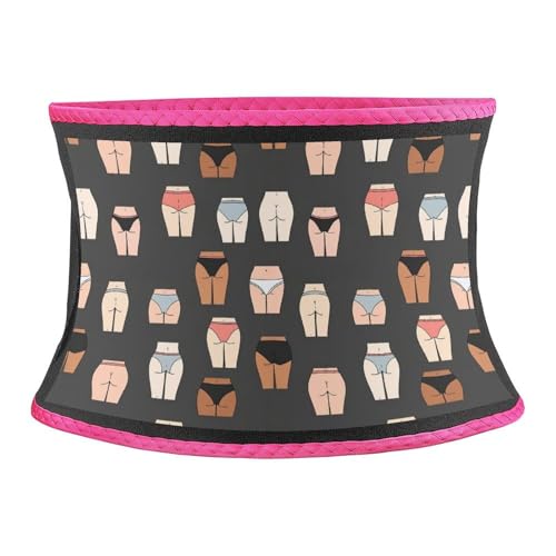 Waist Trainer Belt for Adults, Posture Corrector Belt with Back Brace, Elastic Cute Naked Ass Sexy Butt Bikini Party Waistband Easy to Clean