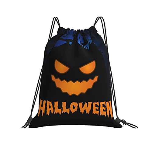 YIEASY Drawstring Backpack ,Halloween Black Drawstring Bag ,Teenager Drawstring Gym Backpack ,Boys String Backpack ,Cinch Water Resistant Gym Bag for Girls Women