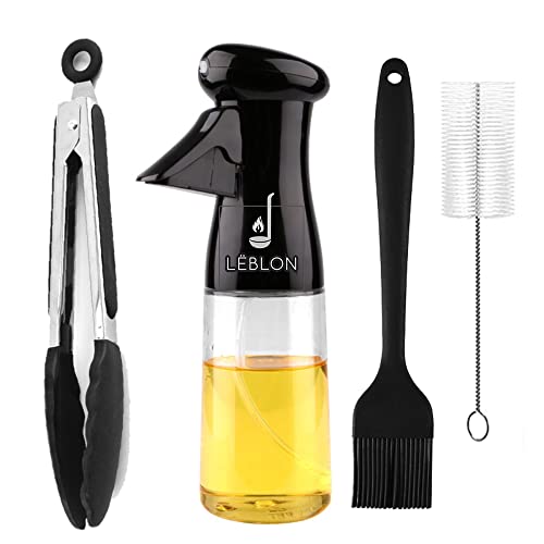Oil Sprayer Kitchen Set Contains Glass Oil Spray Bottle With 200Ml Capacity, Steel And Plastic Tongs, Plastic Oil Brush And Cleaning Tool Refillable Oil Dispenser For Spraying Oil. #TOP14