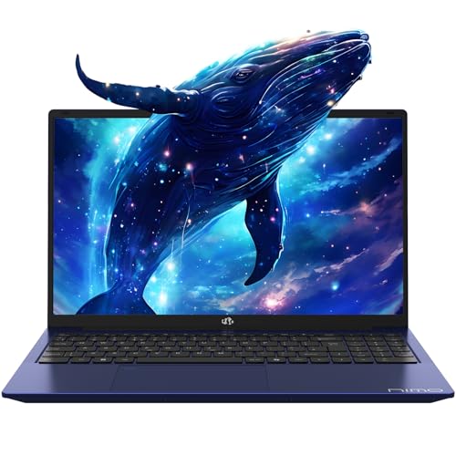 NIMO 15.6 Laptop-Computer, Win 11 Home, 16GB RAM 1TB SSD, Intel N100 CPU, Full HD, Wi-Fi 6, Fingerprint, 65W PD, Backlit keyboard, Slim Lightweight Notebook for Study, Work, Home, Blue