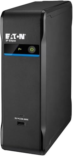 Eaton Serie Ellipse 3P Off‑Line UPS – 3P900UF – 900VA/540W Backup Power, 4× FR Outlets (3 Battery + Surge, 1 Surge‑Only), USB‑A & USB‑C Charging, USB Interface, Silent Fanless, Black (B0F9YS81MJ) - 7