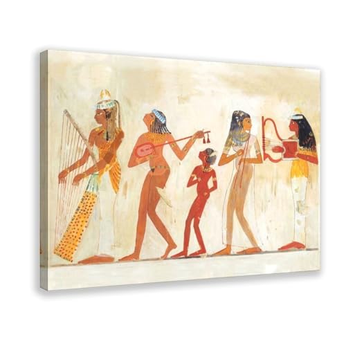 Impression sur toile avec cadre suspendu et motifs pharaoniques authentiques