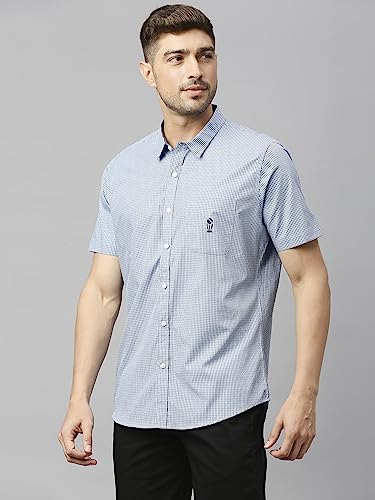 Image of Thomas Scott Mens | Half Sleeve Checkes | Printed | Slim Fit | 100% Cotton | Spread Collar | Shirts