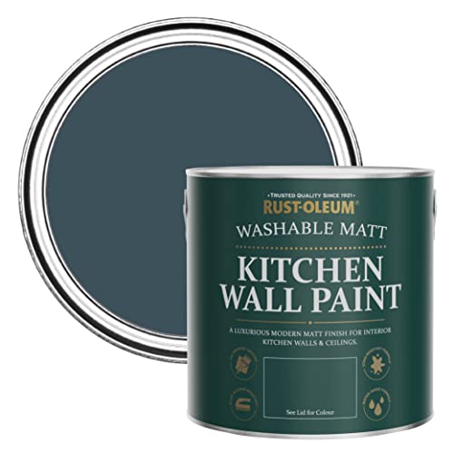 Rust-Oleum Blue Washable Kitchen Wall Paint in Matt Finish - Evening Blue 2.5L