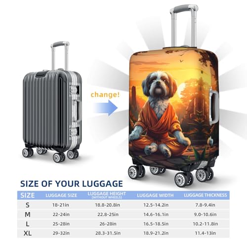 Cartoon Puppy Sunset Travel Luggage Covers - Elasticity Suitcase Covers Protector for Luggage 18-32 Inch2