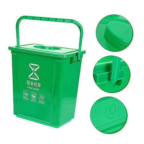Caneca de basura rectangular para cocina con tapa y asa miniatura 7
