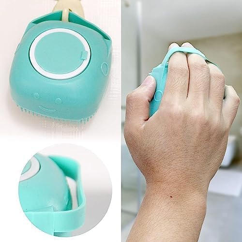 Black Foru Body Scrubber with Soap Dispenser Brush, Silicone Exfoliating Brushes, Soft Body Exfoliator, Bath Loofah for Babies, Kids, Women, Men and Pets (Multicolor) (Pack of 1) 1