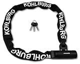 KOHLBURG Sicherheits- Kettenschloss - Schloss 120cm lang mit 8,5mm starker 4-Kantkette aus gehärtetem Spezialstahl - sicheres Fahrradschloss mit 3 Schlüssel für E-Bike Fahrrad & Motorrad